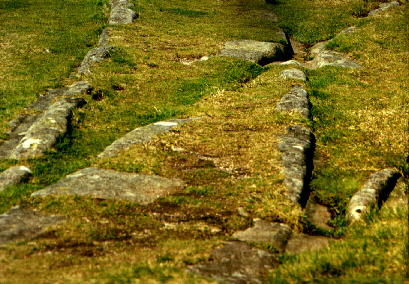 points on the tramway, displaying the block cut and construction.