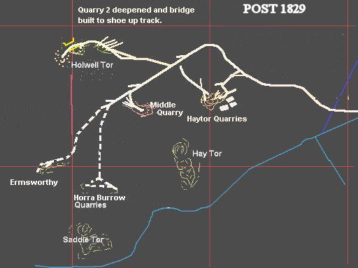 Track to cutting hollow shored up by Bridge/Wall, as Quarry 2 deepens.