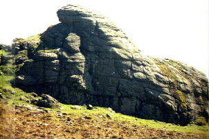 The North face of Hay Tor and evidence of Quarrying at it base.